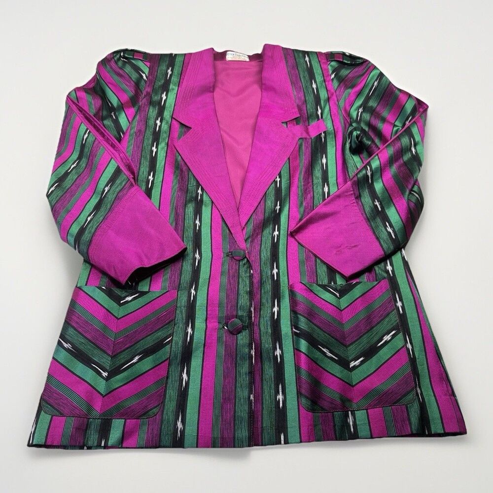 Vintage Blazer Tank Set River Thai Silk Dopamine Eclectic Boho Avant Garde Artsy